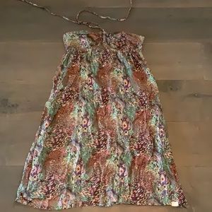 Strapless Peacock Pattern  Dress